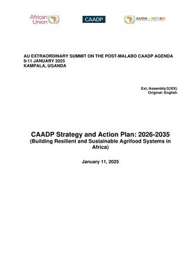 CAADP Strategy and Action Plan: 2026-2035